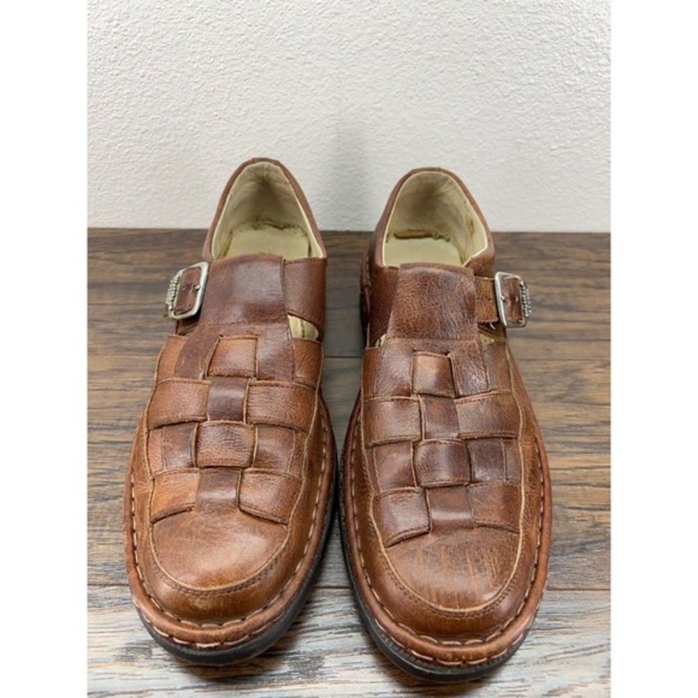 Walker Flex Comfort Men's Brown Leather Fisherman Weave Sandals EU 44‎ US 10